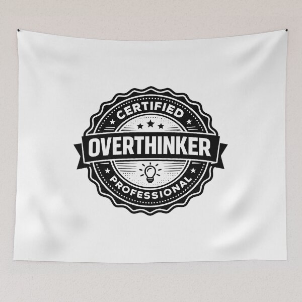 Item preview, Certified Professional Overthinker – Funny Anxiety Shirt designed and sold by DesignTeamHub.
