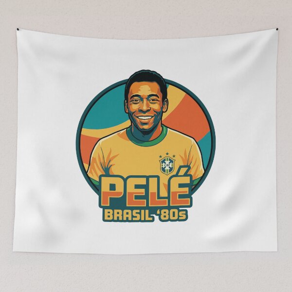 Item preview, Vintage 1980s Pelé Brazil National Team Portrait designed and sold by PixelCatalyst.