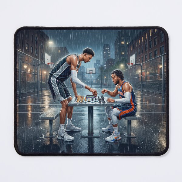 Item preview, Jalen Brunson Wemby Playing Chess In The Rain designed and sold by Home Decor Art.