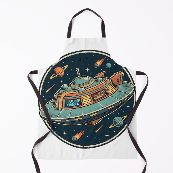 Item preview, Starliner Cruises Galactic Voyages Retro UFO Space Badge Vintage Sci Fi Art designed and sold by TrendyTravel.