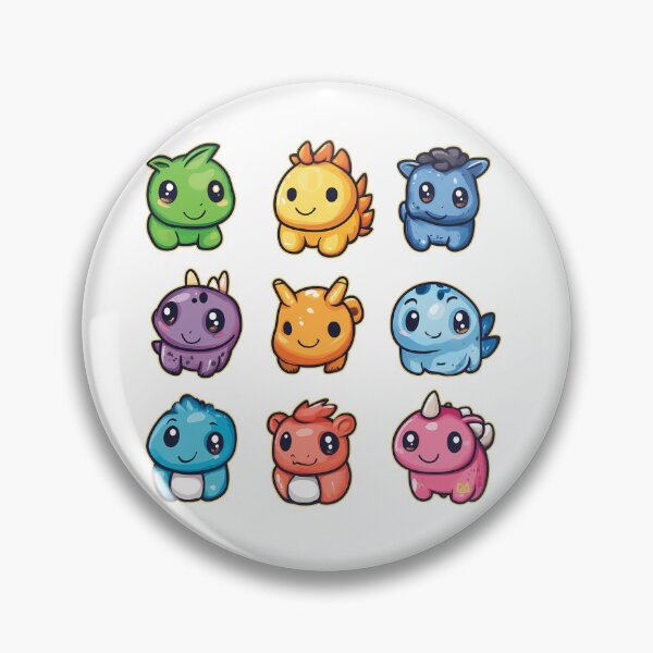 Item preview, Cute Chibi Monster Sticker Sheet Colorful Pocket Monsters Kids Cartoon Pack Poster designed and sold by DesignArtist.ia.