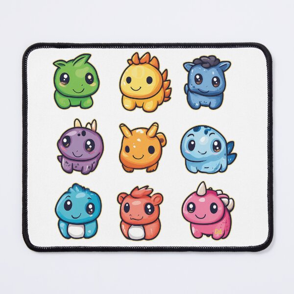 Item preview, Cute Chibi Monster Sticker Sheet Colorful Pocket Monsters Kids Cartoon Pack Poster designed and sold by DesignArtist.ia.