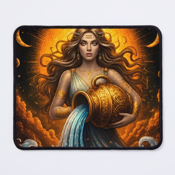 Item preview, Mystical Aquarius Water Bearer Zodiac Art Print designed and sold by Clavivs.