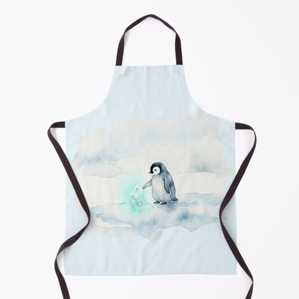 Item preview, Magical Glowing Ice Crystal and Baby Penguin Watercolor designed and sold by GrabaHuk.