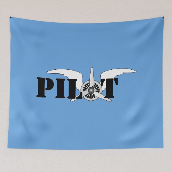 Item preview, Pilot Wings Airplane Engine Propeller Typographic Design designed and sold by CreativeTwins.