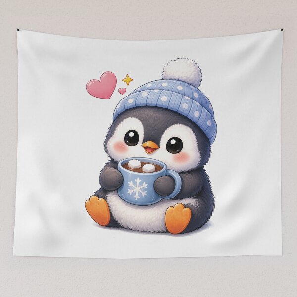 Item preview, Cute Baby Penguin With Hot Cocoa designed and sold by myJPEG.