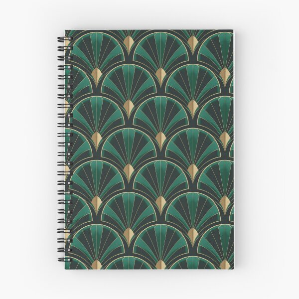 Item preview, Emerald Gold Art Deco Fan Pattern – Luxury Gatsby Geometric Wallpaper Design designed and sold by Tamas Das.