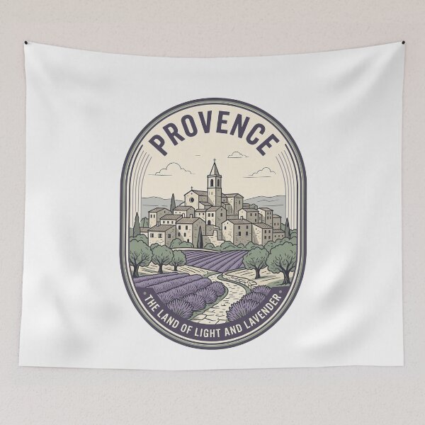 Item preview, Vintage Provence France Lavender Field Travel Badge designed and sold by k3rstman1.
