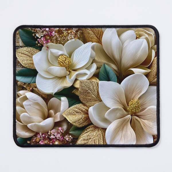 Item preview, Gilded Magnolia Bloom – Klimt-Inspired Luxury Floral Art designed and sold by VelvetThornsArt.