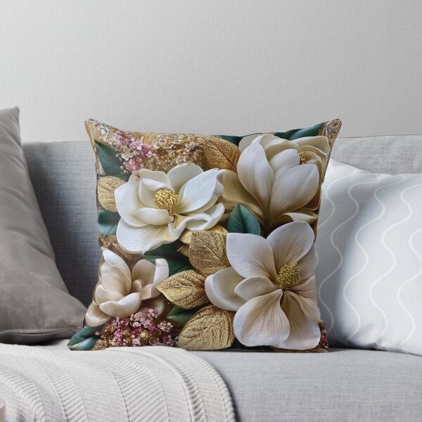 Item preview, Gilded Magnolia Bloom – Klimt-Inspired Luxury Floral Art designed and sold by VelvetThornsArt.