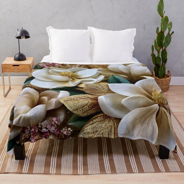 Item preview, Gilded Magnolia Bloom – Klimt-Inspired Luxury Floral Art designed and sold by VelvetThornsArt.