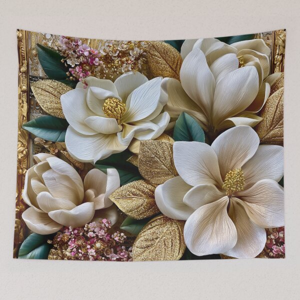 Item preview, Gilded Magnolia Bloom – Klimt-Inspired Luxury Floral Art designed and sold by VelvetThornsArt.