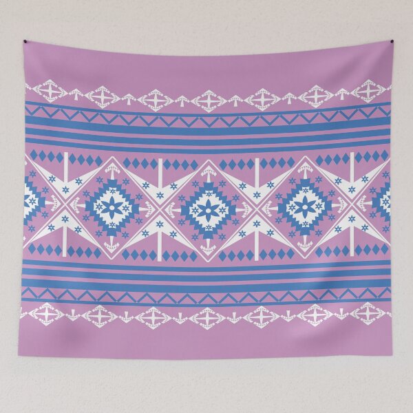 Item preview, Geometric Ethnic Seamless Border Pattern with Blue and Purple Tribal Ornament designed and sold by EiArtist.