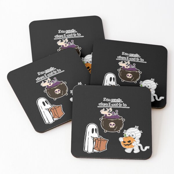 Item preview, Halloween Ghost and Mummy Cauldron Cozy Quote designed and sold by SoftAuraStudi0.