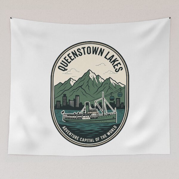 Item preview, Queenstown Lakes New Zealand Adventure Capital Vintage Scene designed and sold by k3rstman1.