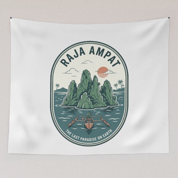 Item preview, Vintage Raja Ampat Indonesia Tropical Island Badge designed and sold by k3rstman1.