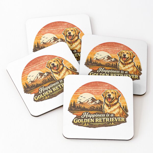 Item preview, Happiness Is A Golden Retriever Vintage Sunset Mountain Dog Lover Gift designed and sold by Ermicioi.