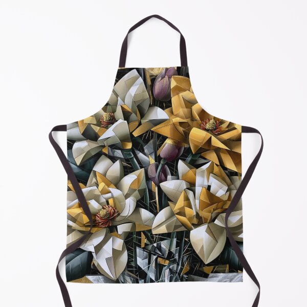 Item preview, Cubist Magnolia Bouquet – Golden Abstract Floral Art designed and sold by VelvetThornsArt.