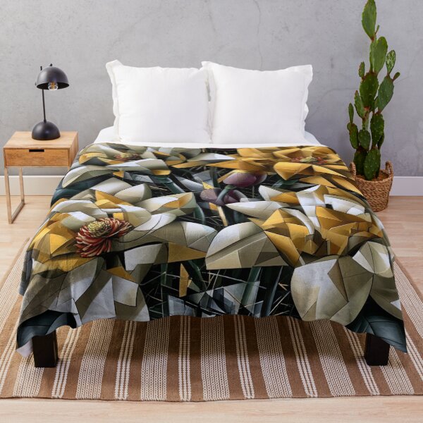 Item preview, Cubist Magnolia Bouquet – Golden Abstract Floral Art designed and sold by VelvetThornsArt.