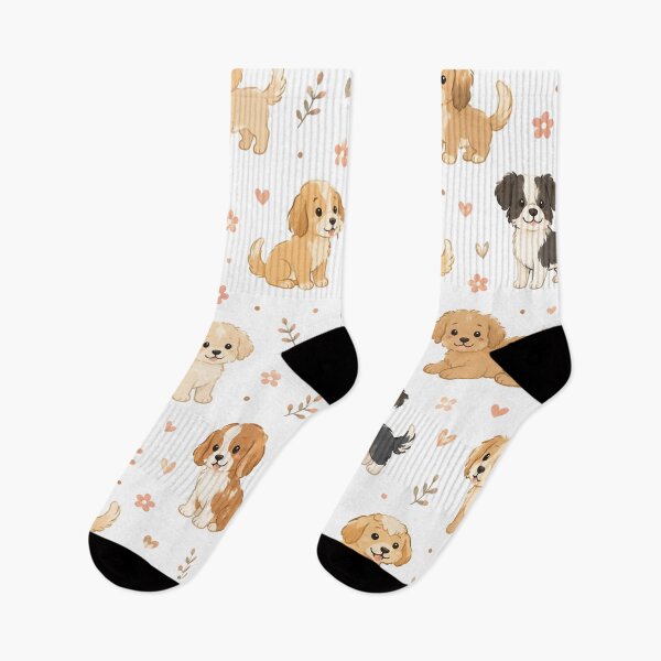 Item preview, Cute Dog Pattern – Kawaii Puppy Seamless Design designed and sold by Seculinator.