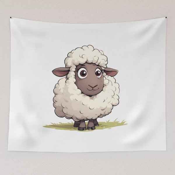 Item preview, Silly Fluffy Sheep – Adorable Cartoon Farm Animal Illustration designed and sold by Karolina’s Cozy Creations.