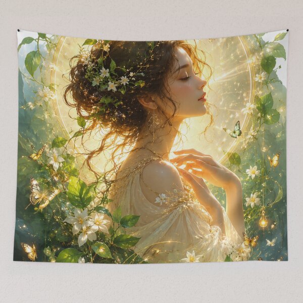 Item preview, Nature’s Light Goddess | Radiant Forest Beauty Artwork designed and sold by Sticleg.