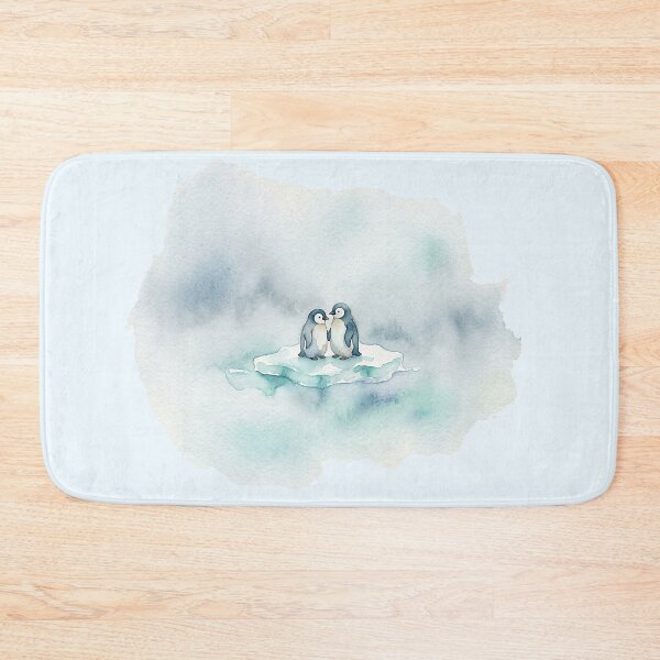 Item preview, Two Little Penguins on a Drifting Ice Floe Watercolor designed and sold by GrabaHuk.