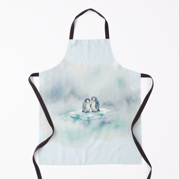 Item preview, Two Little Penguins on a Drifting Ice Floe Watercolor designed and sold by GrabaHuk.