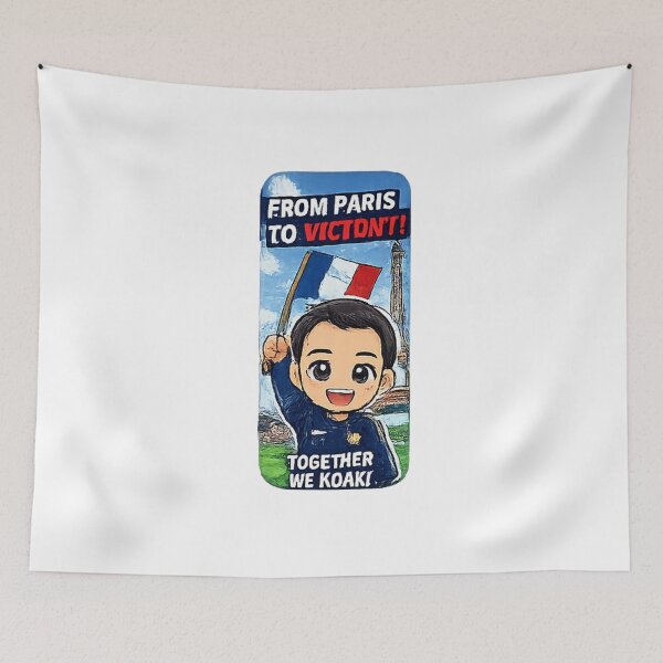 Item preview, From Paris to Victory France Soccer Fan Sticker | French Football Supporter Cartoon Design | Together We Stand Team France Artwork designed and sold by myteesmypassion.