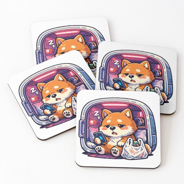Item preview, Sleepy Shiba Inu in a Japanese Capsule Hotel Sticker | Kawaii Japan Travel Aesthetic designed and sold by kawaii animal store (in Japan).