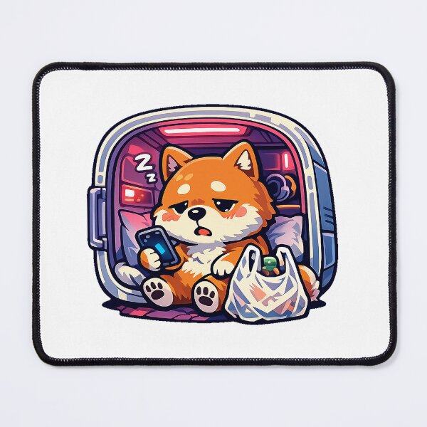 Item preview, Sleepy Shiba Inu in a Japanese Capsule Hotel Sticker | Kawaii Japan Travel Aesthetic designed and sold by kawaii animal store (in Japan).