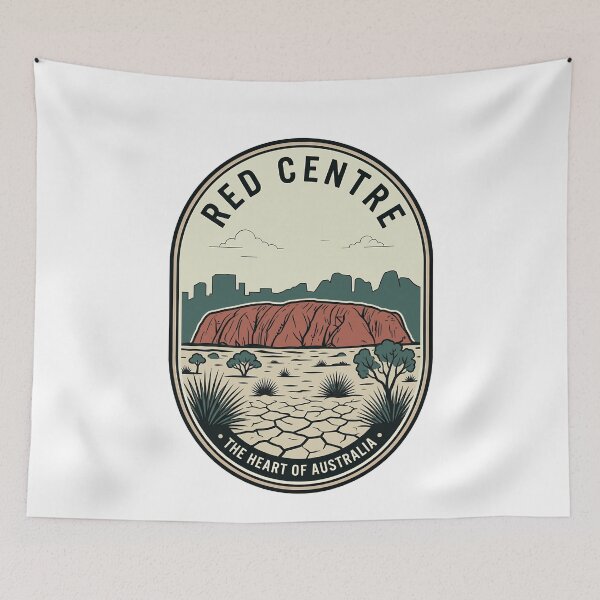 Item preview, Red Centre Uluru Australia Vintage Travel Badge designed and sold by k3rstman1.