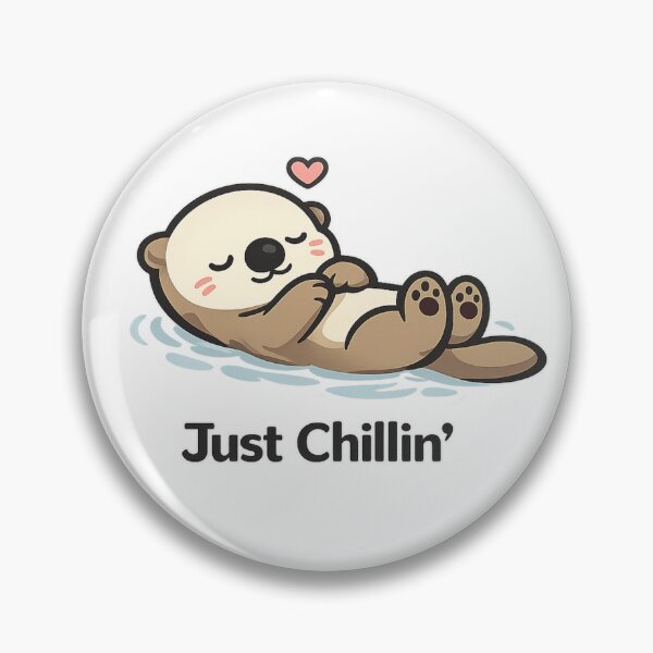 Item preview, Cute Sleeping Otter - Just Chillin' Kawaii Animal Cartoon designed and sold by HorizonTrail.