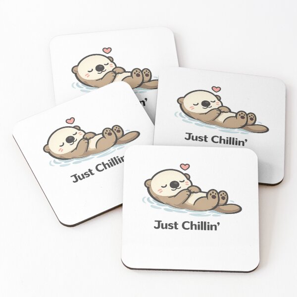 Item preview, Cute Sleeping Otter - Just Chillin' Kawaii Animal Cartoon designed and sold by HorizonTrail.