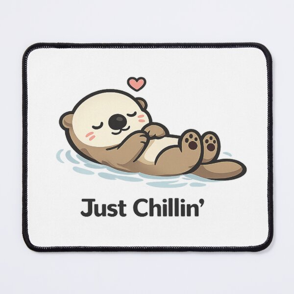 Item preview, Cute Sleeping Otter - Just Chillin' Kawaii Animal Cartoon designed and sold by HorizonTrail.