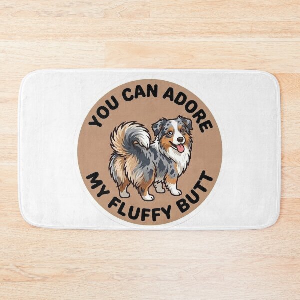 Item preview, You Can Adore My Fluffy Butt – Cute Blue Merle Aussie Doodle designed and sold by DailyStruggleCo.