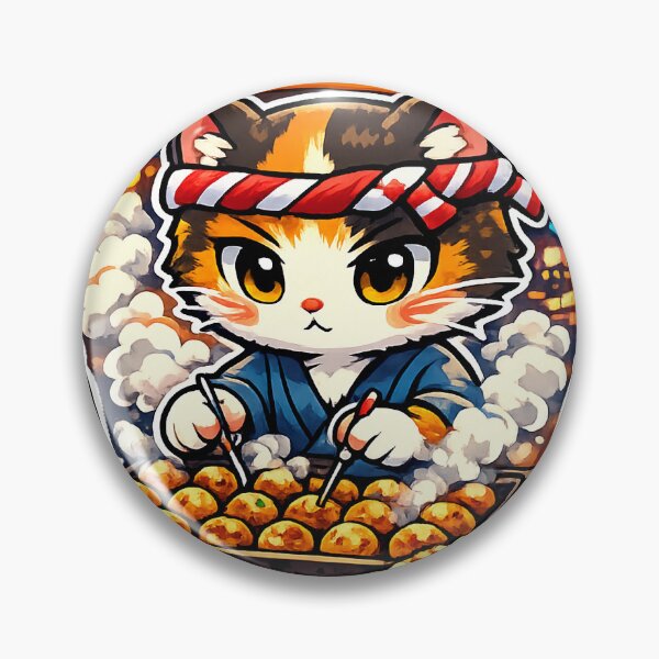 Item preview, Osaka Takoyaki Cat Sticker – Cute Kawaii Japanese Street Food Anime Design designed and sold by kawaii animal store (in Japan).