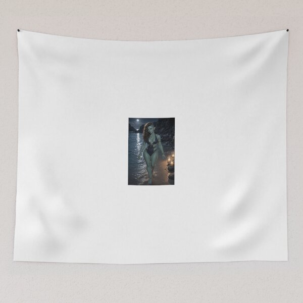 Item preview, Green Skin Elf Walking on Moonlit Beach designed and sold by CathryneDelamort.