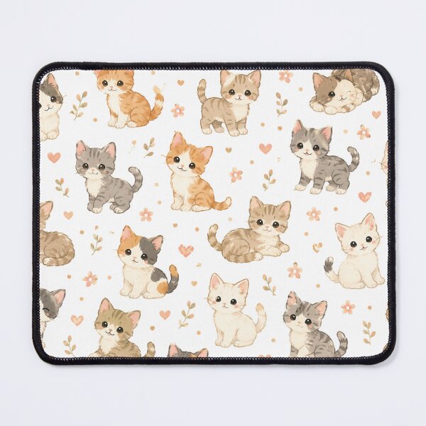 Item preview, Cute Cat Pattern – Kawaii Kitten Seamless Design designed and sold by Seculinator.