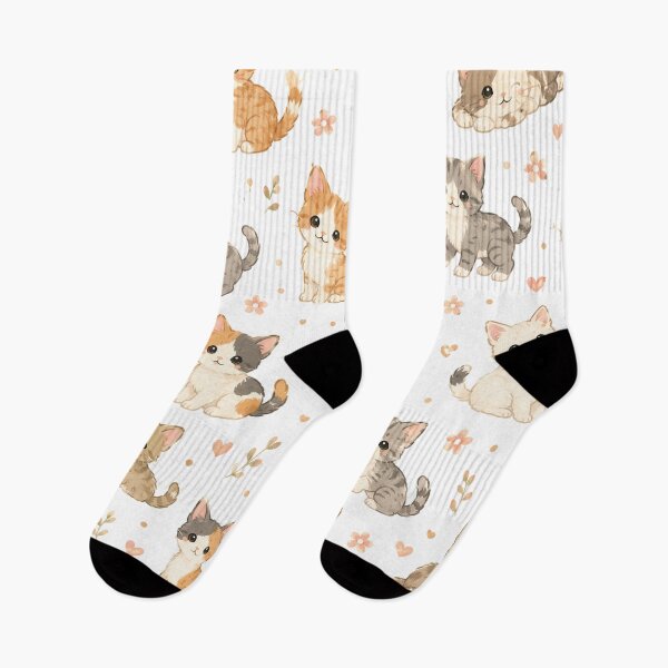 Item preview, Cute Cat Pattern – Kawaii Kitten Seamless Design designed and sold by Seculinator.