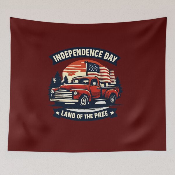 Item preview, Independence Day Vintage Truck. designed and sold by LunaPrintCo.