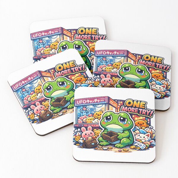 Item preview, Frog Who Spent Everything at the Japanese Arcade - One More Try Kawaii Sticker designed and sold by kawaii animal store (in Japan).