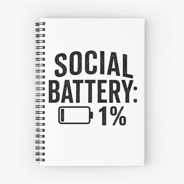 Item preview, Social Battery 1% – Funny Introvert Minimal Text Design Black and White designed and sold by Aniahck.
