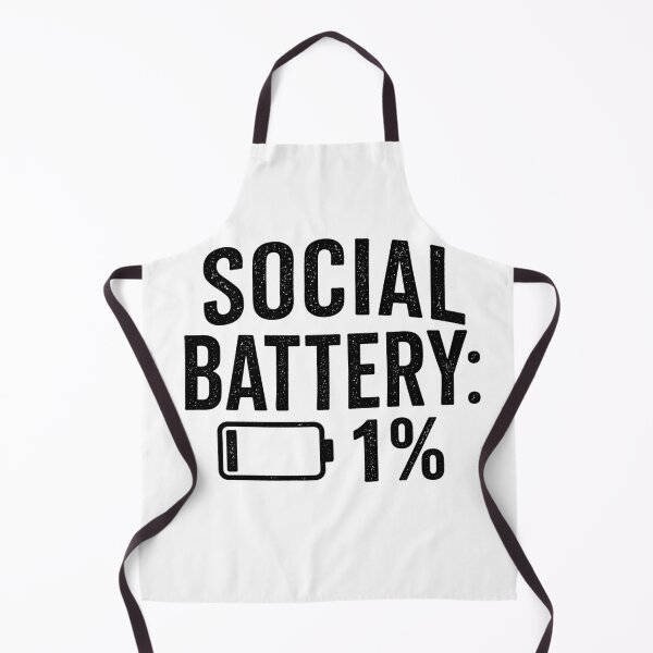 Item preview, Social Battery 1% – Funny Introvert Minimal Text Design Black and White designed and sold by Aniahck.