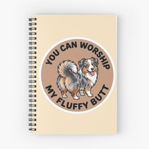 Item preview, You Can Worship My Fluffy Butt – Cute Blue Merle Aussie Doodle designed and sold by DailyStruggleCo.