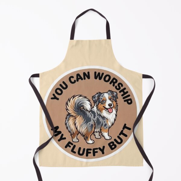 Item preview, You Can Worship My Fluffy Butt – Cute Blue Merle Aussie Doodle designed and sold by DailyStruggleCo.