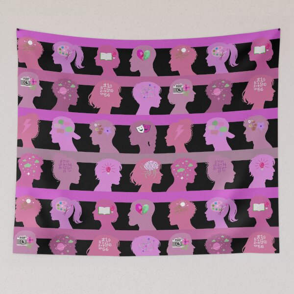 Item preview, Self Expressive world -  black medium orchid pink or fuchsia rose   designed and sold by Fabricatemyart.