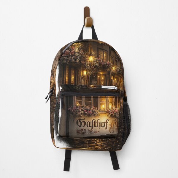 Item preview, Enchanted Old Town Passage at Dusk – Romantic Lantern-Lit Cobblestone Street with Flowers designed and sold by Hookesmode.