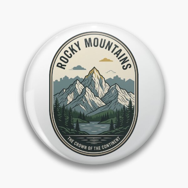 Item preview, Rocky Mountains Crown of the Continent Vintage Badge designed and sold by k3rstman1.