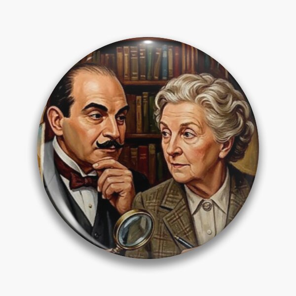 Item preview, Agatha Christie Poster – Hercule Poirot Miss Marple Whodunit Oil Painting designed and sold by Art's Diner.
